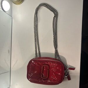 Marc Jacobs Red Crossbody Bag with Silver Chain
